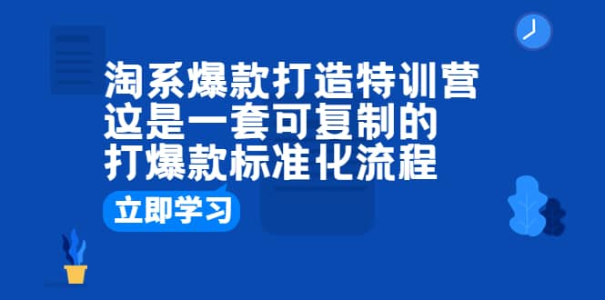 淘系爆款打造特训营：这是一套可复制的打爆款标准化流程-有量联盟