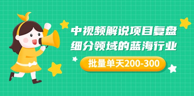 某付费文章：中视频解说项目复盘：细分领域的蓝海行业 批量单天200-300收益-有量联盟