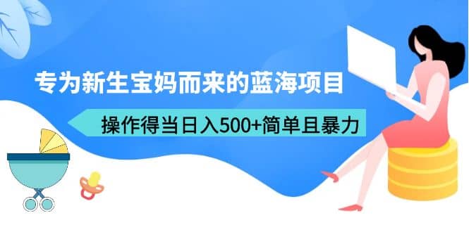 专为新生宝妈而来的蓝海项目，操作得当日入500+简单且暴力（教程+工具）-有量联盟