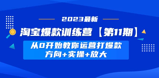 淘宝爆款训练营【第11期】 从0开始教你运营打爆款，方向+实操+放大-有量联盟