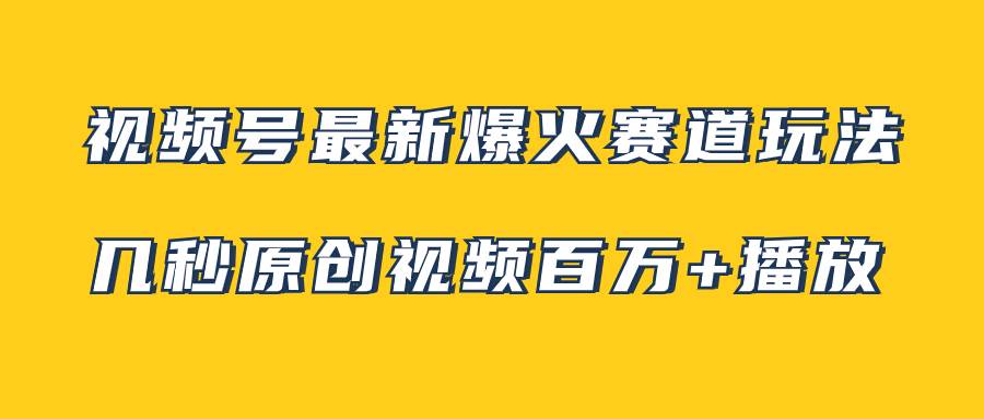 视频号最新爆火赛道玩法，几秒视频可达百万播放，小白即可操作（附素材）-有量联盟