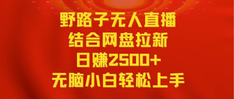 无人直播野路子结合网盘拉新，日赚2500+多平台变现，小白无脑轻松上手操作-有量联盟