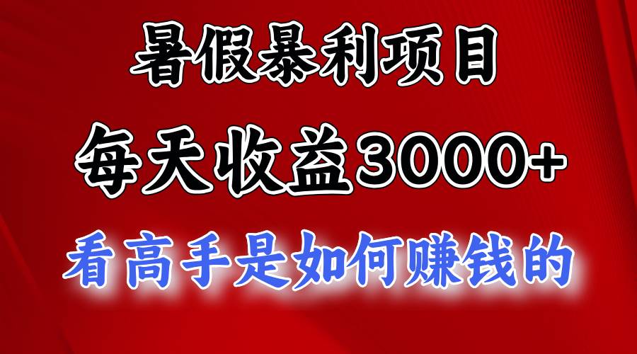 暑假暴利项目，每天收益3000+ 努努力能达到5000+，暑假大流量来了-有量联盟