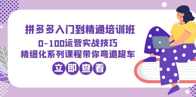 2023拼多多入门到精通培训班：0-100运营实战技巧 精细化系列课带你弯道超车-有量联盟