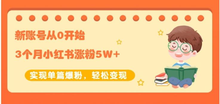 新账号从0开始3个月小红书涨粉5W+实现单篇爆粉，轻松变现（干货）-有量联盟