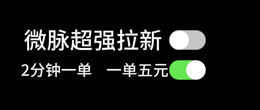 微脉超强拉新， 两分钟1单， 一单利润5块，适合小白-有量联盟