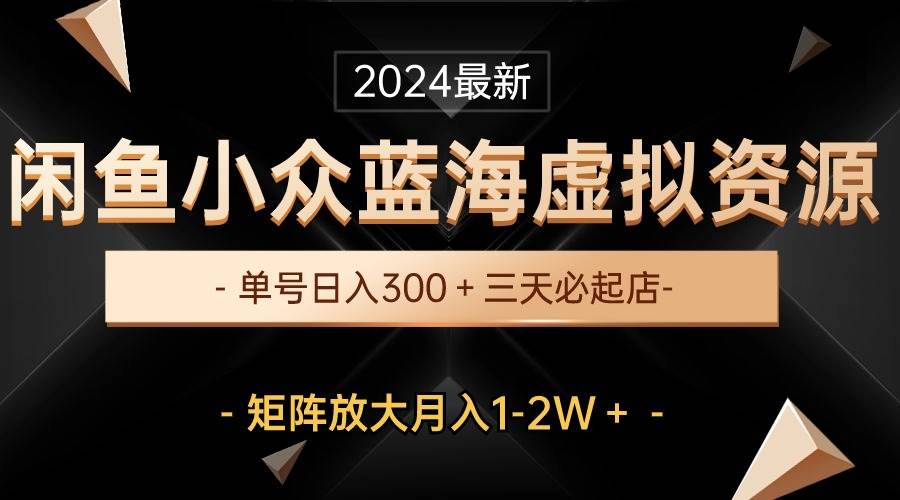 最新闲鱼小众蓝海虚拟资源，单号日入300＋，三天必起店，矩阵放大月入1-2W-有量联盟