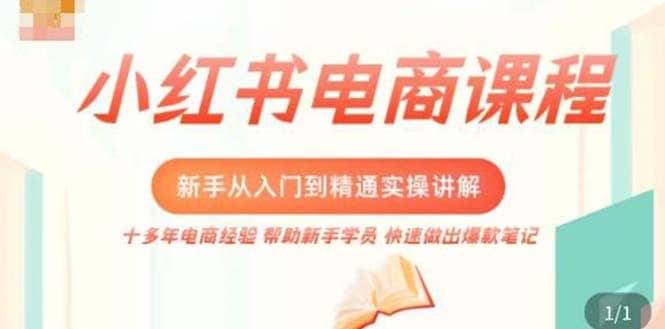 小红书电商新手入门到精通实操课，从入门到精通做爆款笔记，开店运营-有量联盟