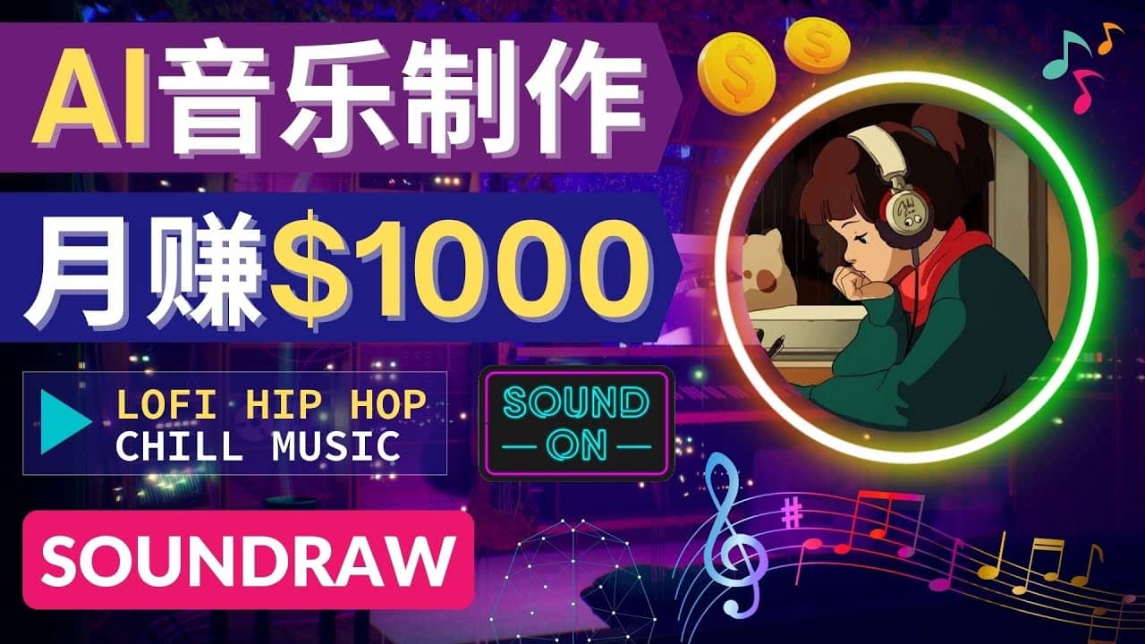 无需任何音乐基础： 使用AI软件制作Lofi Hip Hop Chill Music 月赚1000美元-有量联盟