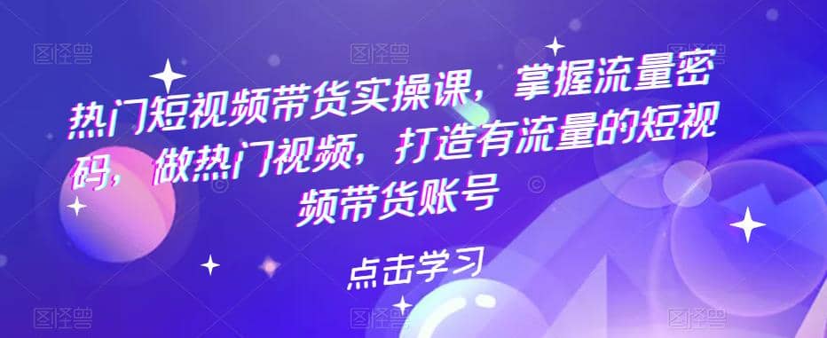 热门短视频带货实战 掌握流量密码 做热门视频 打造有流量的短视频带货账号-有量联盟