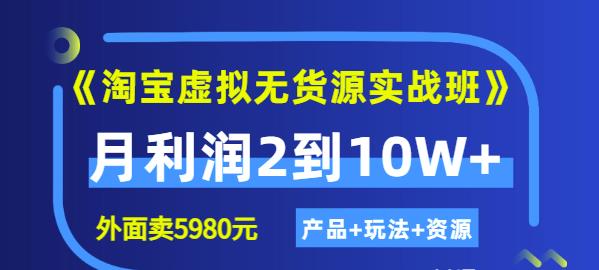 《淘宝虚拟无货源实战班》线上第四期：月利润2到10W+（产品+玩法+资源)-有量联盟