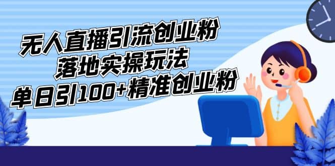 外面收费3980的无人直播引流创业粉落地实操玩法，单日引100+精准创业粉-有量联盟