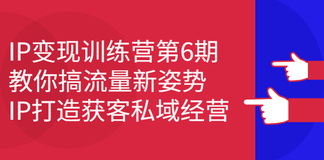 IP变现训练营第6期：教你搞流量新姿势，IP打造获客私域经营-有量联盟