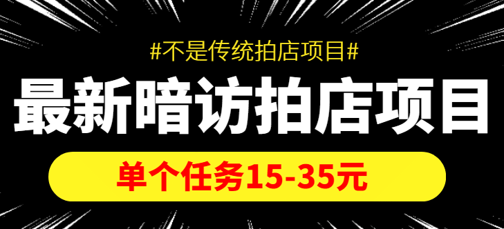 【信息差项目】最新暗访拍店项目，单个任务15-35元（不是传统拍店项目）-有量联盟