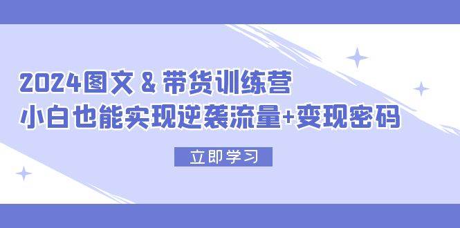 2024 图文+带货训练营，小白也能实现逆袭流量+变现密码-有量联盟