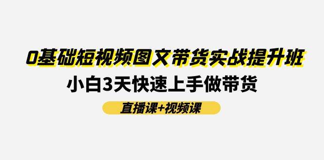 0基础短视频图文带货实战提升班(直播课+视频课)：小白3天快速上手做带货-有量联盟