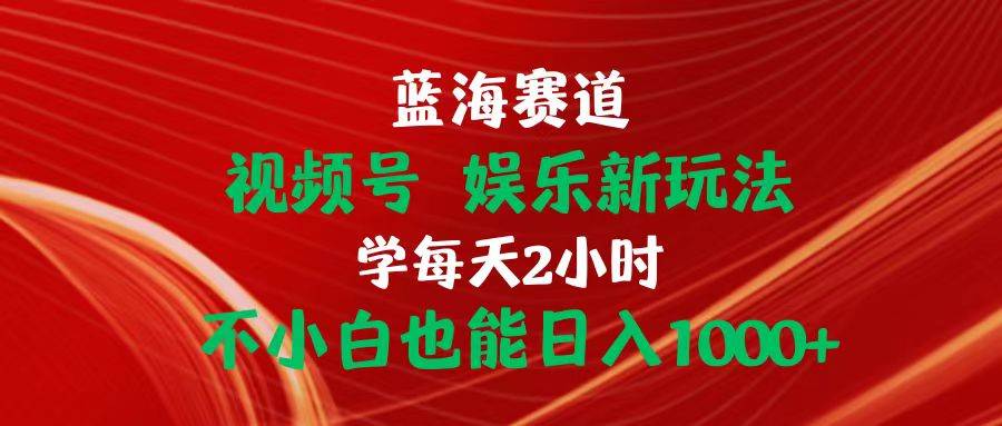 蓝海赛道视频号 娱乐新玩法每天2小时小白也能日入1000+-有量联盟