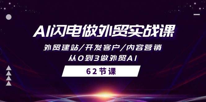 AI闪电做外贸实战课，外贸建站/开发客户/内容营销/从0到3做外贸AI-62节-有量联盟