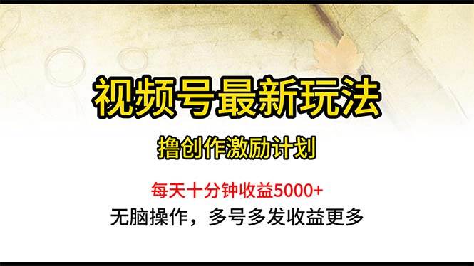 视频号最新玩法，每日一小时月入5000+-有量联盟