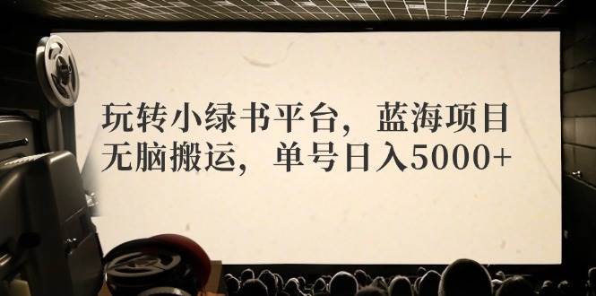 玩转小绿书平台，蓝海项目，无脑搬运，单号日入5000+-有量联盟