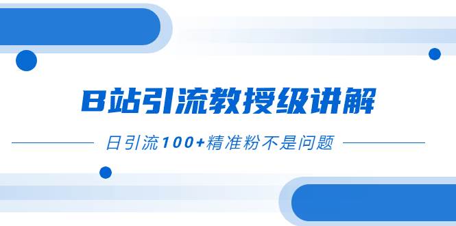 B站引流教授级讲解，细节满满，日引流100+精准粉不是问题-有量联盟