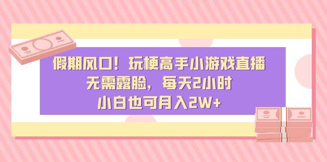 假期风口！玩梗高手小游戏直播，无需露脸，每天2小时，小白也可月入2W+-有量联盟