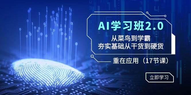 AI学习班2.0：从菜鸟到学霸，夯实基础从干货到硬货，重在应用（17节课）-有量联盟