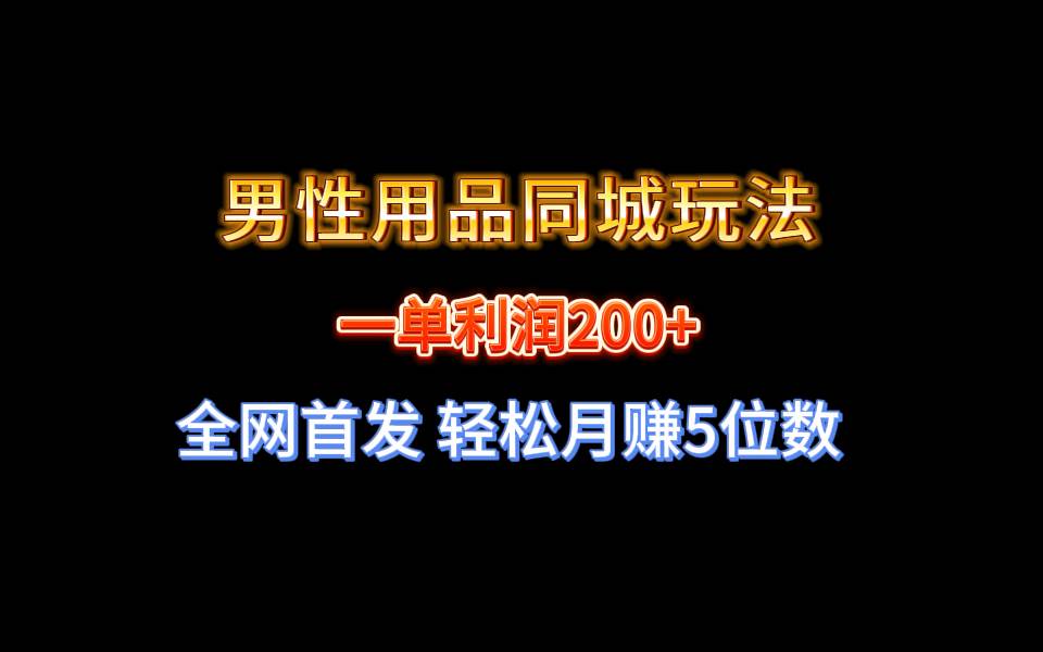 全网首发 一单利润200+ 男性用品同城玩法 轻松月赚5位数-有量联盟