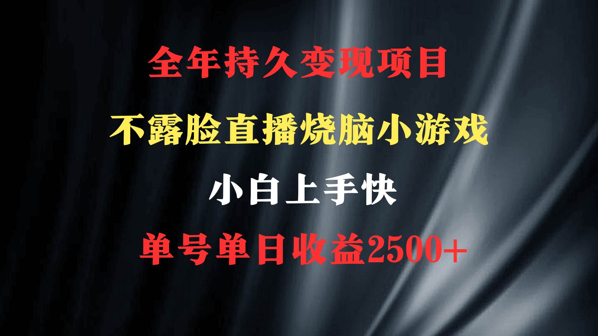 2024年 最优项目，烧脑小游戏不露脸直播  小白上手快 无门槛 一天收益2500+-有量联盟