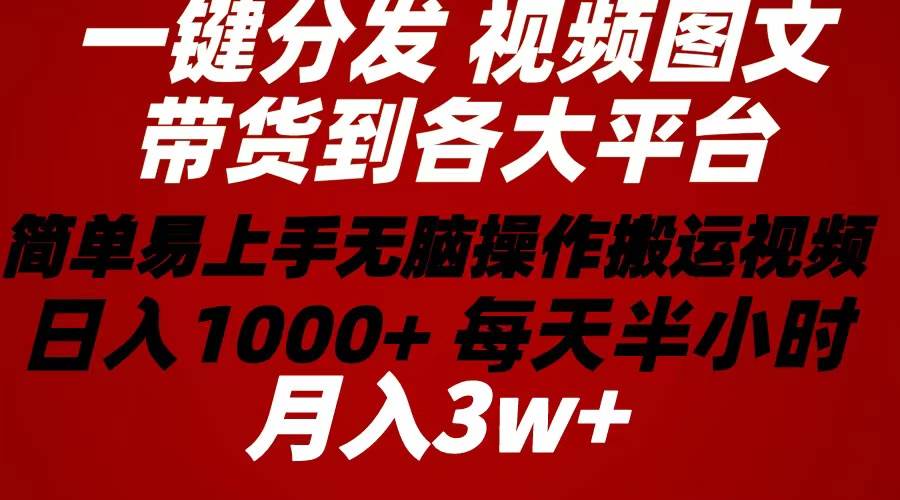 2024年 一键分发带货图文视频  简单易上手 无脑赚收益 每天半小时日入1…-有量联盟