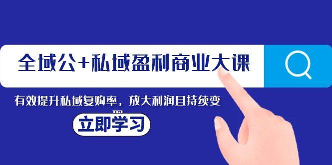 全域公+私域盈利商业大课，有效提升私域复购率，放大利润且持续变现-有量联盟