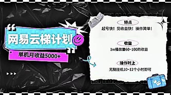 2024网易云云梯计划 单机日300+ 无脑月入5000+-有量联盟