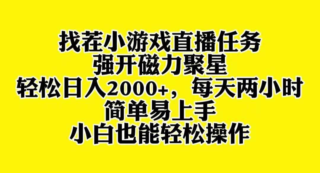 找茬小游戏直播，强开磁力聚星，轻松日入2000+，小白也能轻松上手-有量联盟