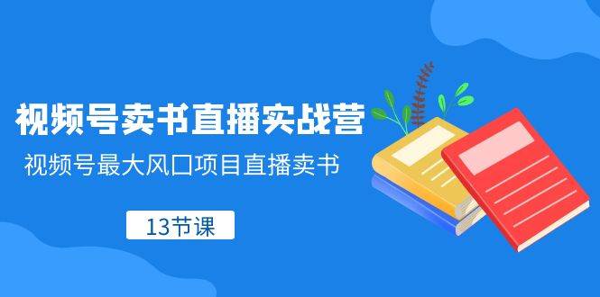 视频号-卖书直播实战营，视频号最大风囗项目直播卖书（13节课）-有量联盟