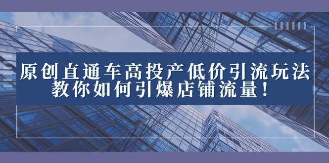 2023直通车高投产低价引流玩法，教你如何引爆店铺流量！-有量联盟