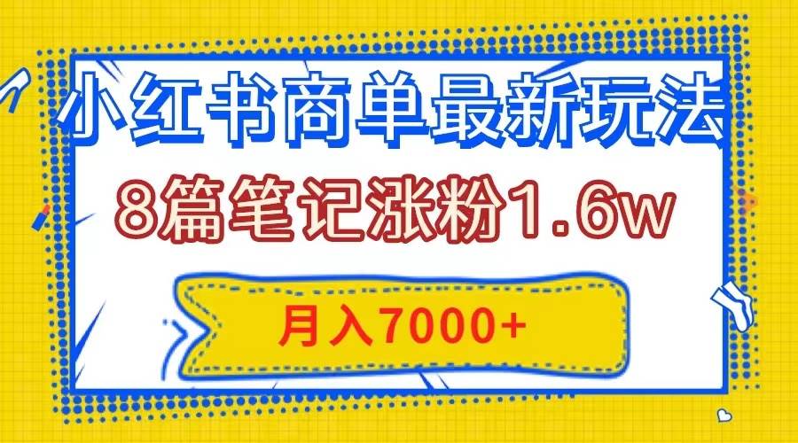 小红书商单最新玩法，8篇笔记涨粉1.6w，几分钟一个笔记，月入7000+-有量联盟