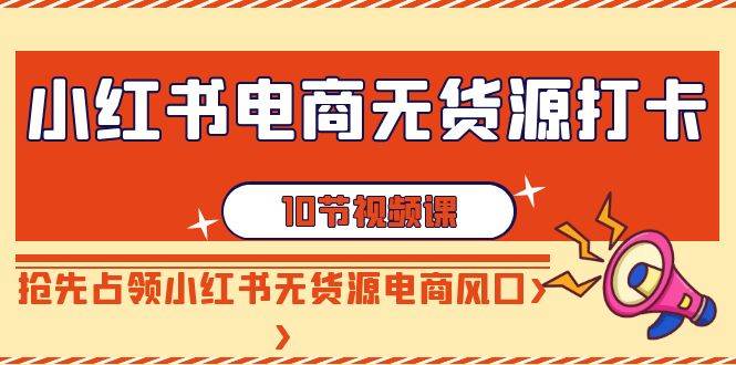 小红书电商-无货源打卡，抢先占领小红书无货源电商风口（10节课）-有量联盟