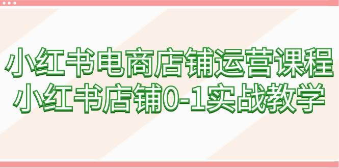 小红书电商店铺运营课程，小红书店铺0-1实战教学（60节课）-有量联盟