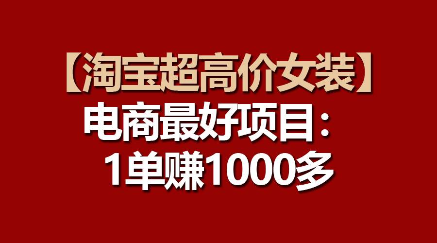 【淘宝超高价女装】电商最好项目：一单赚1000多-有量联盟