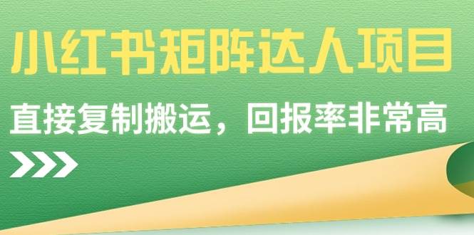 小红书矩阵达人项目，直接复制搬运，回报率非常高-有量联盟