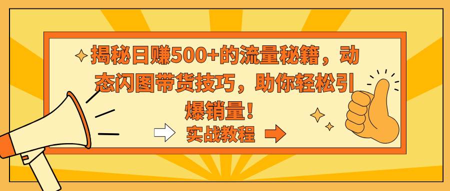 揭秘日赚500+的流量秘籍，动态闪图带货技巧，助你轻松引爆销量！-有量联盟