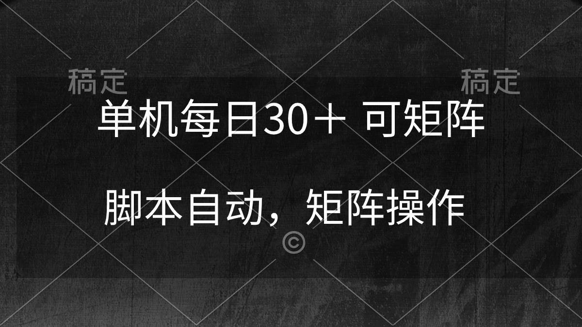 单机每日30＋ 可矩阵，脚本自动 稳定躺赚-有量联盟