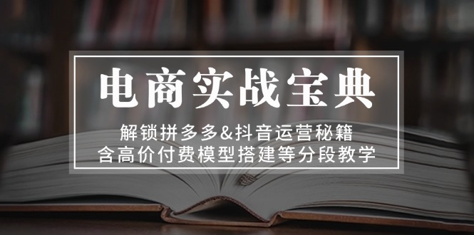 电商实战宝典 解锁拼多多&抖音运营秘籍 含高价付费模型搭建等分段教学-有量联盟