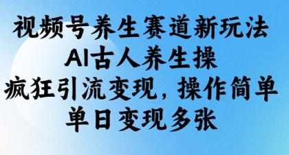 视频号养生赛道新玩法，AI古人养生操，疯狂引流变现，操作简单，单日变现多张-有量联盟
