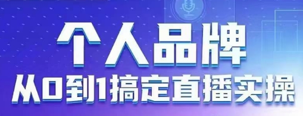 个人品牌：从0到1搞定直播实操，用直播为你的个人品牌赋能，六大实操板块，放大个人影响力-有量联盟