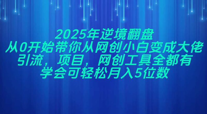 2025年逆境翻盘，从0开始带你从网创小白变成大佬，引流，项目，网创工…-有量联盟